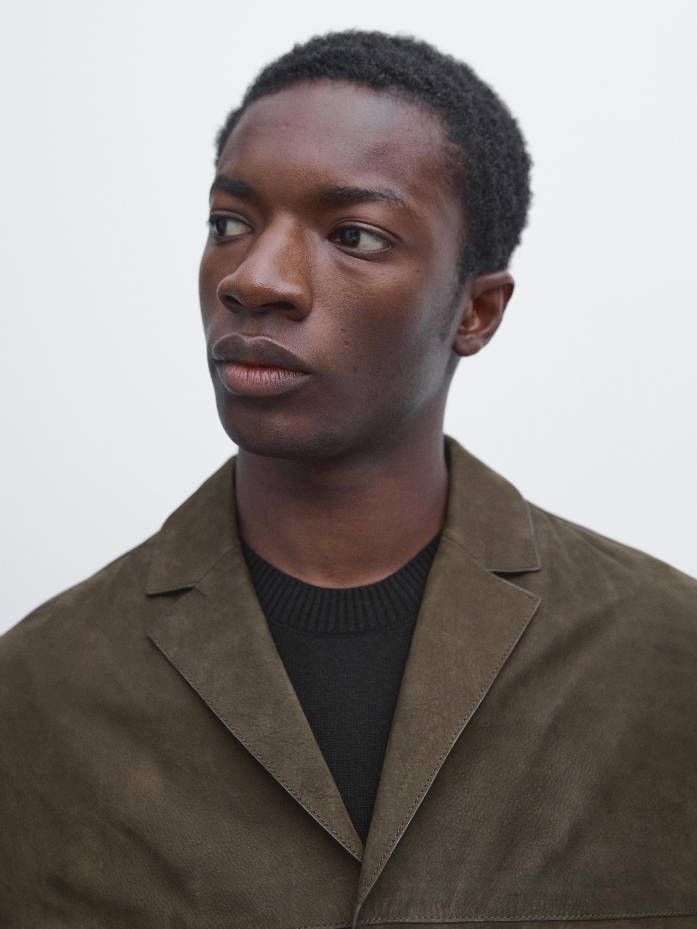 Blazer en cuir nubuck